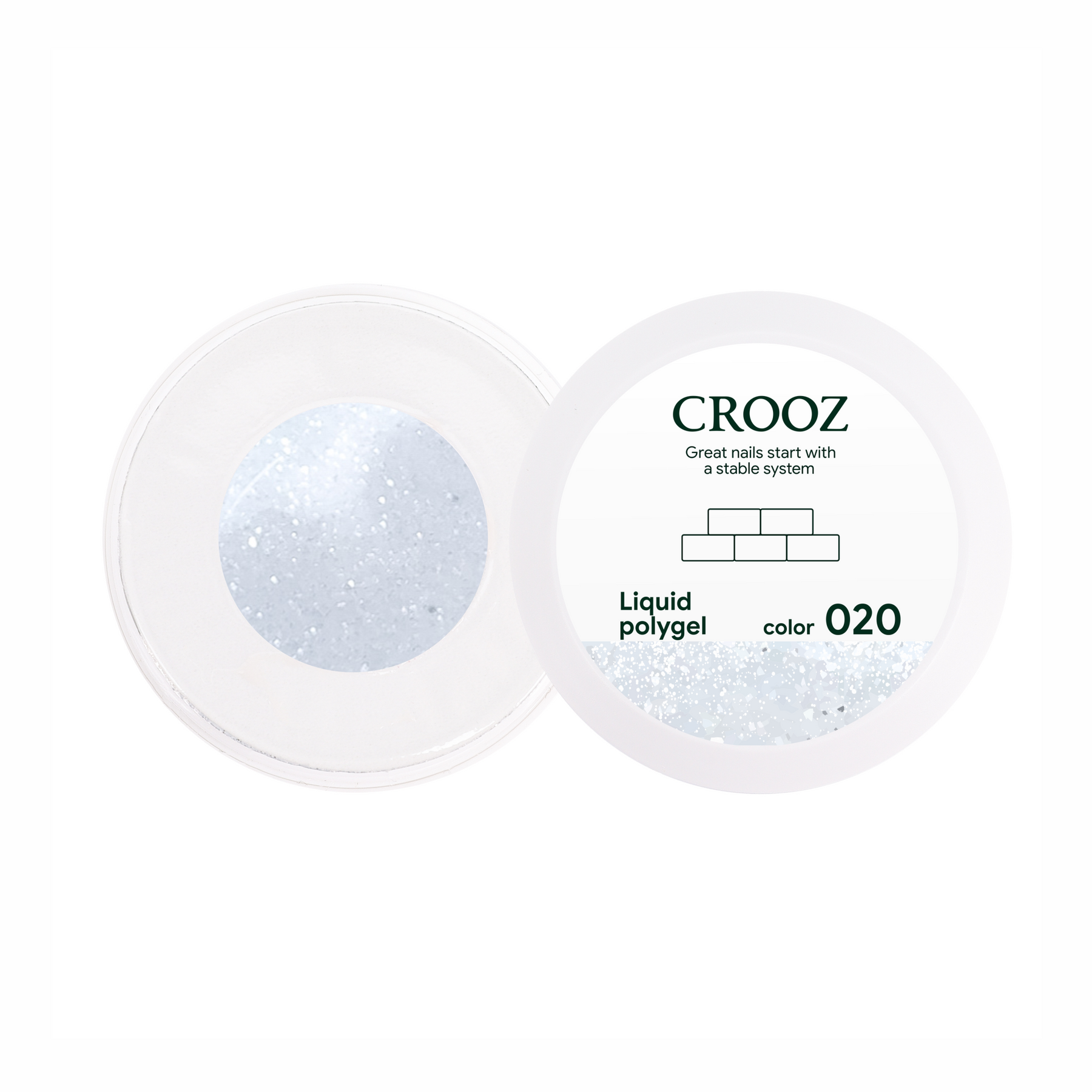 CROOZ Shimmer Liquid Polygel №1 — молочний полігель з шиммером, 30 мл
