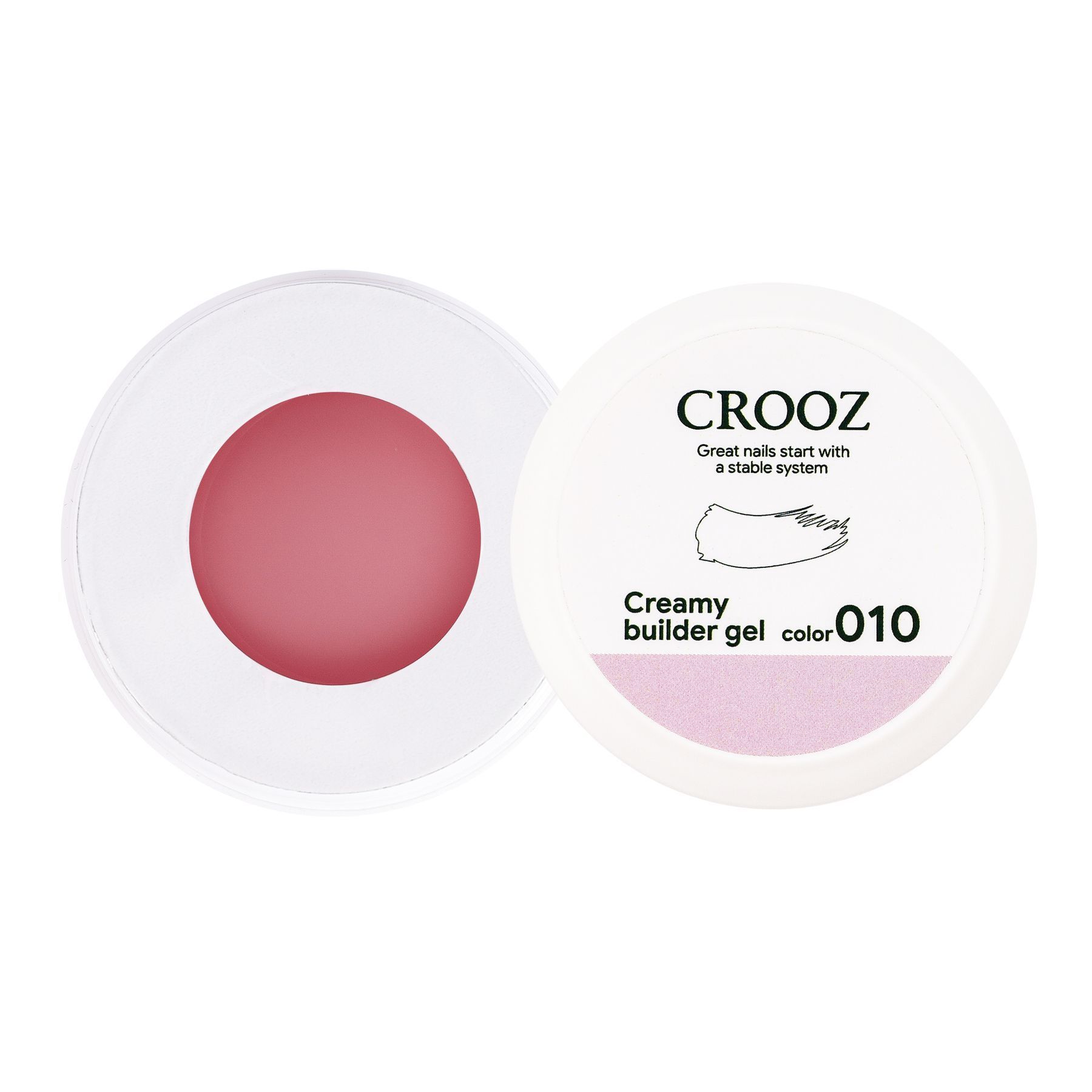 Crooz Creamy Builder Gel 10 — світло-рожевий будівельний гель для професійного моделювання нігтів 30 ml