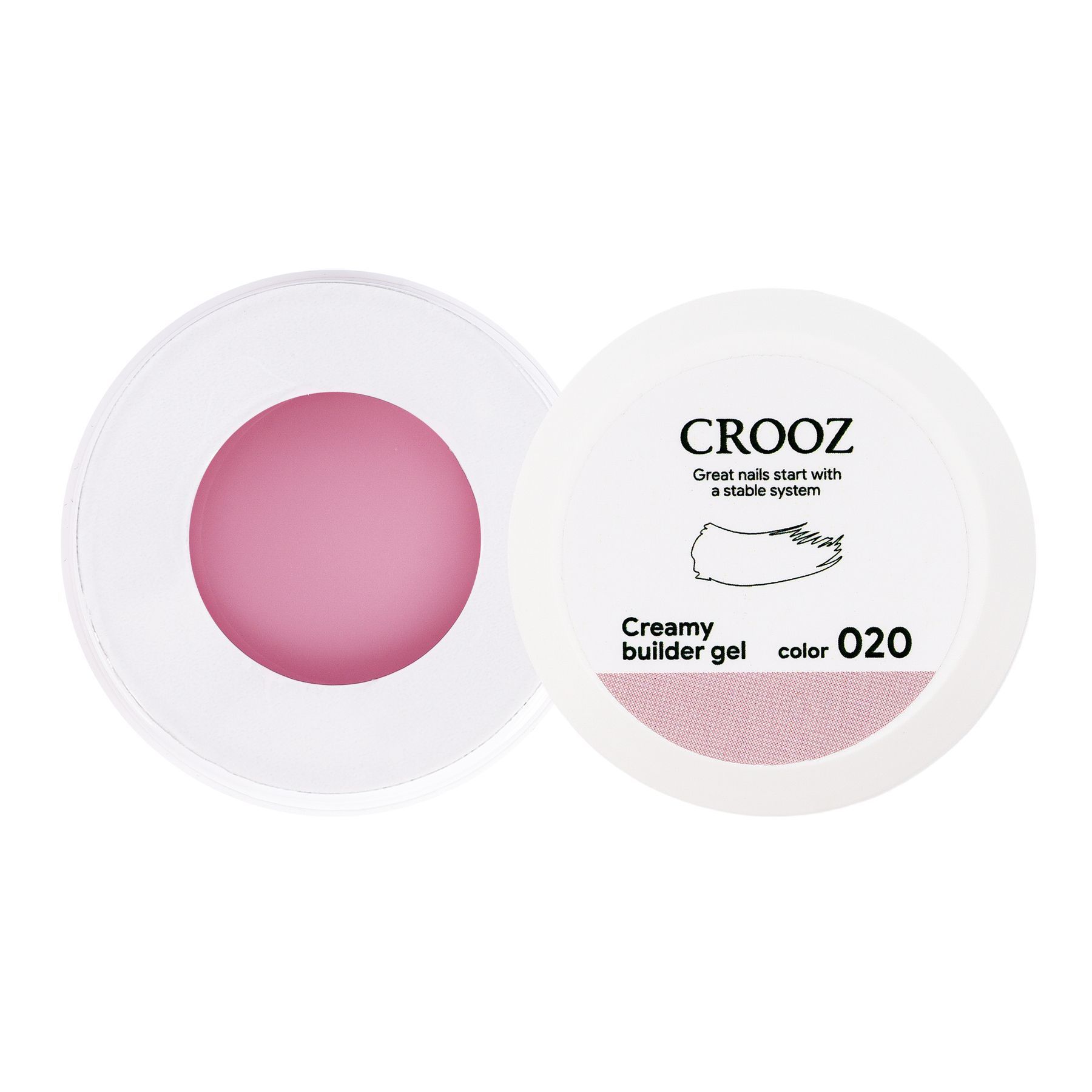 Crooz Creamy Builder Gel №20 — холодно-рожевий гель для нарощування та зміцнення нігтів 30 ml