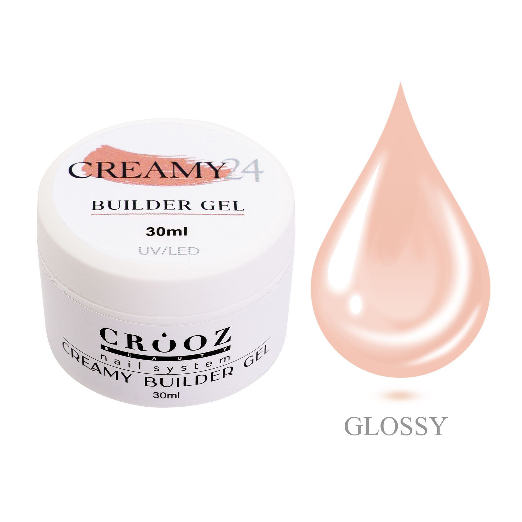 Crooz Creamy Builder Gel №24 — золотисто-бежевий гель для нарощування та моделювання нігтів 30 ml
