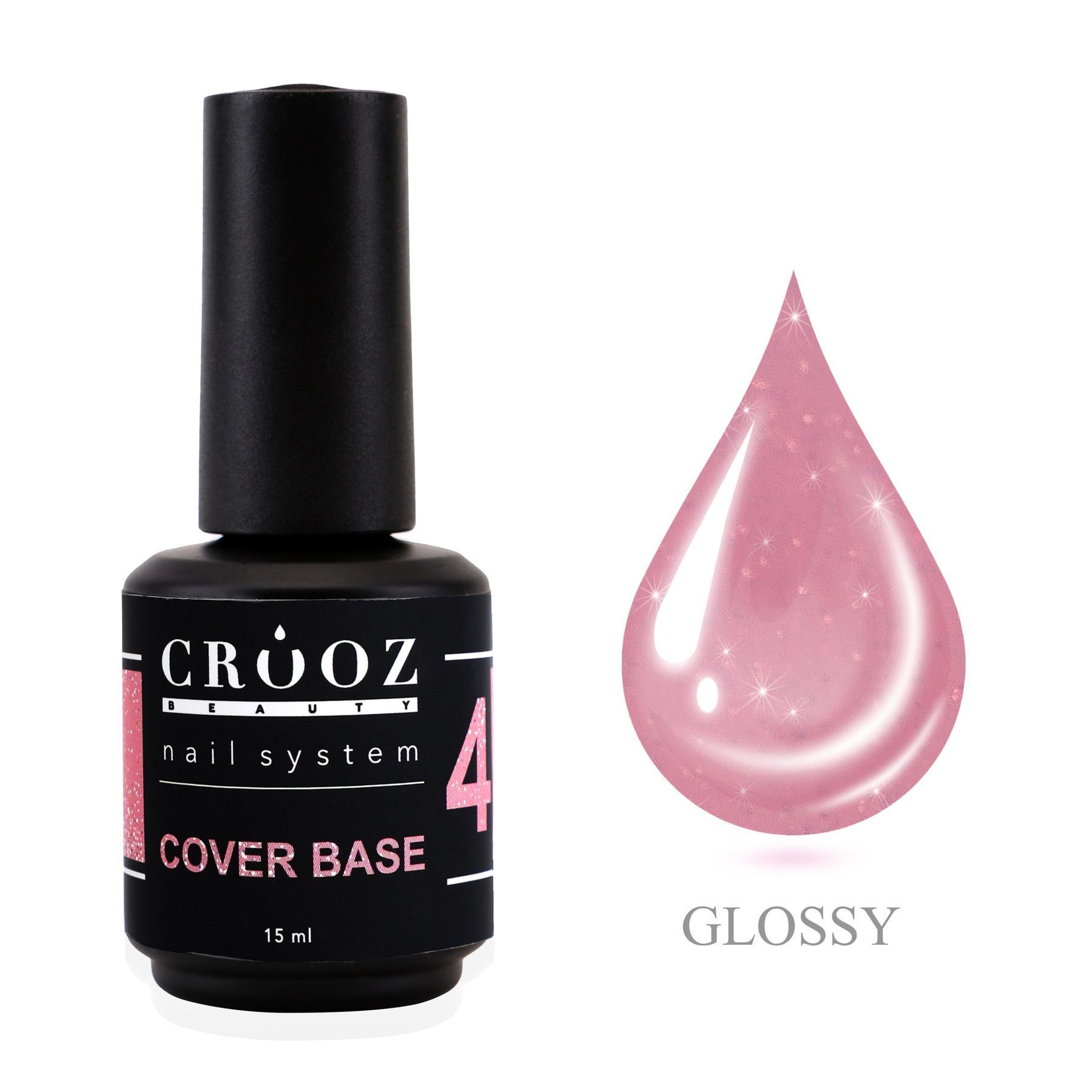 Crooz Base Cover №4 — рожева камуфлююча база з шиммером, 15 мл