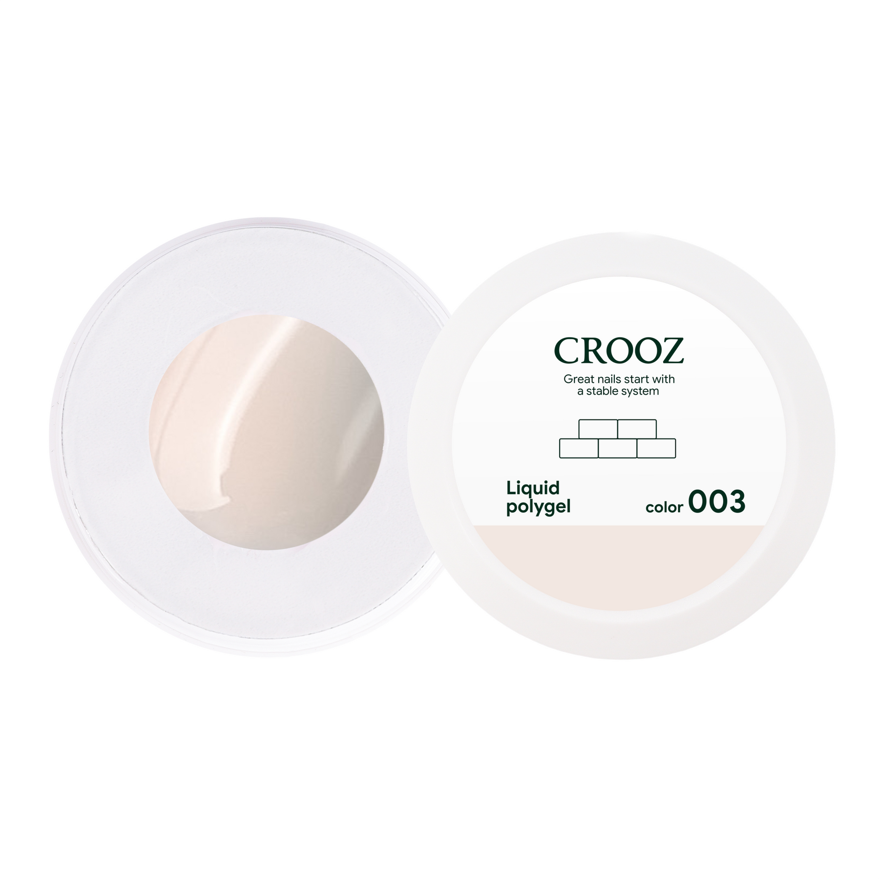 CROOZ Liquid Polygel №3 Beige Grey — сіро-бежевий рідкий полігель, 30 мл