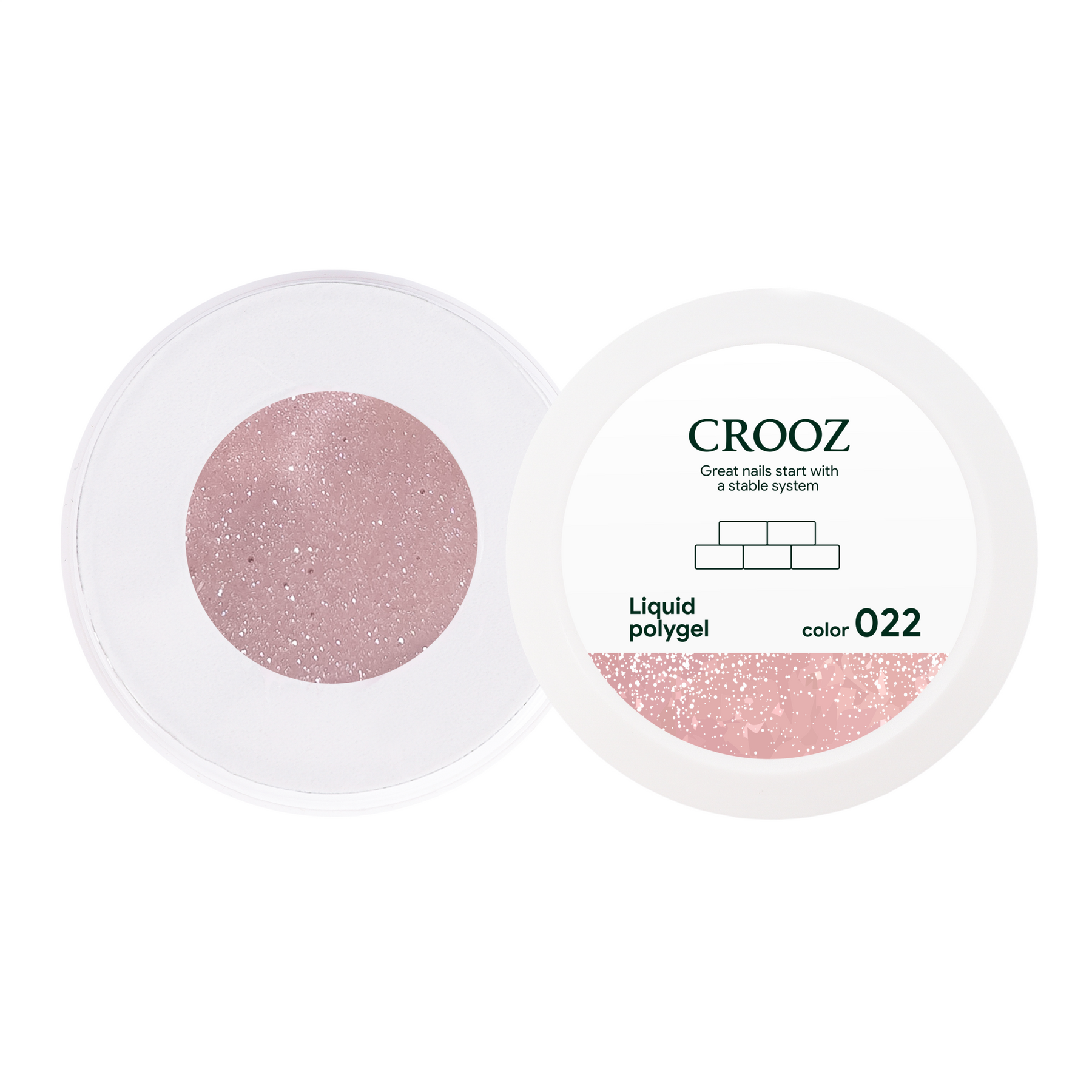 CROOZ Shimmer Liquid Polygel №3 — бежевий полігель з шиммером, 30 мл