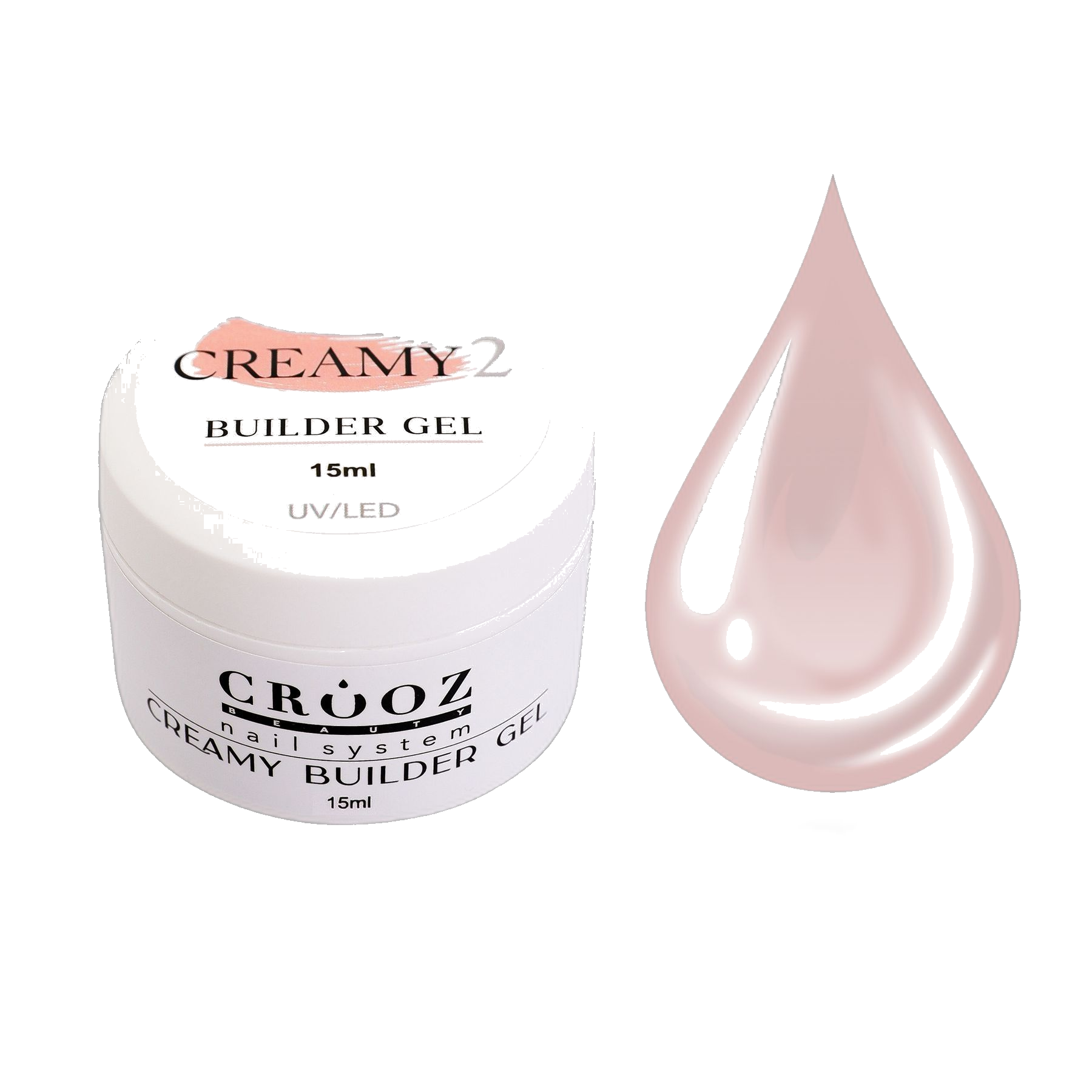 Crooz Creamy Builder Gel 2 – молочно-бежевий будівельний гель 15 мл