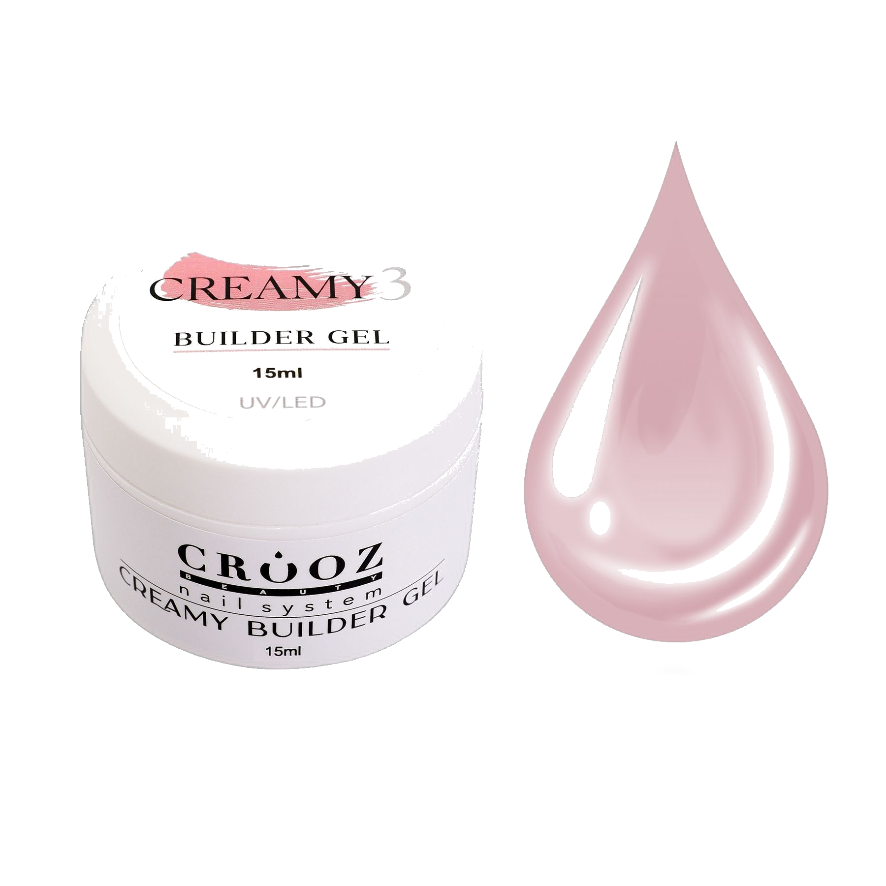 Crooz Creamy Builder Gel 3 – ніжно-рожевий будівельний гель 15 мл