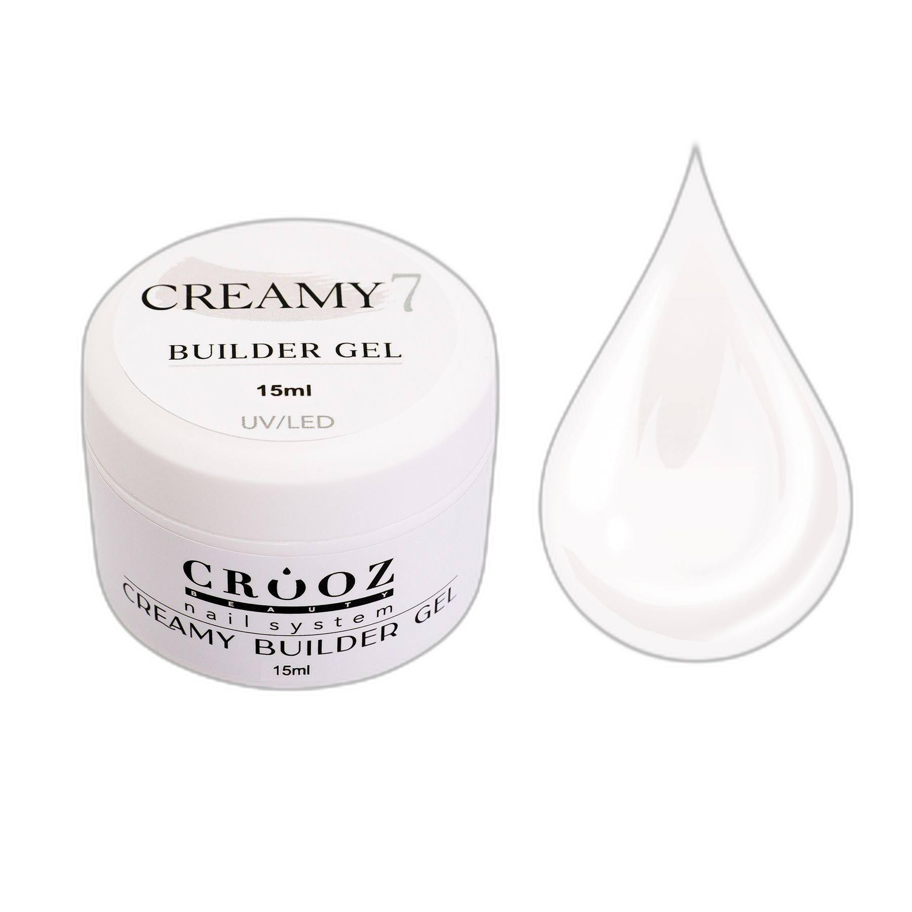 Crooz Creamy Builder Gel 7 — молочний гель для нарощування та зміцнення нігтів 15 мл