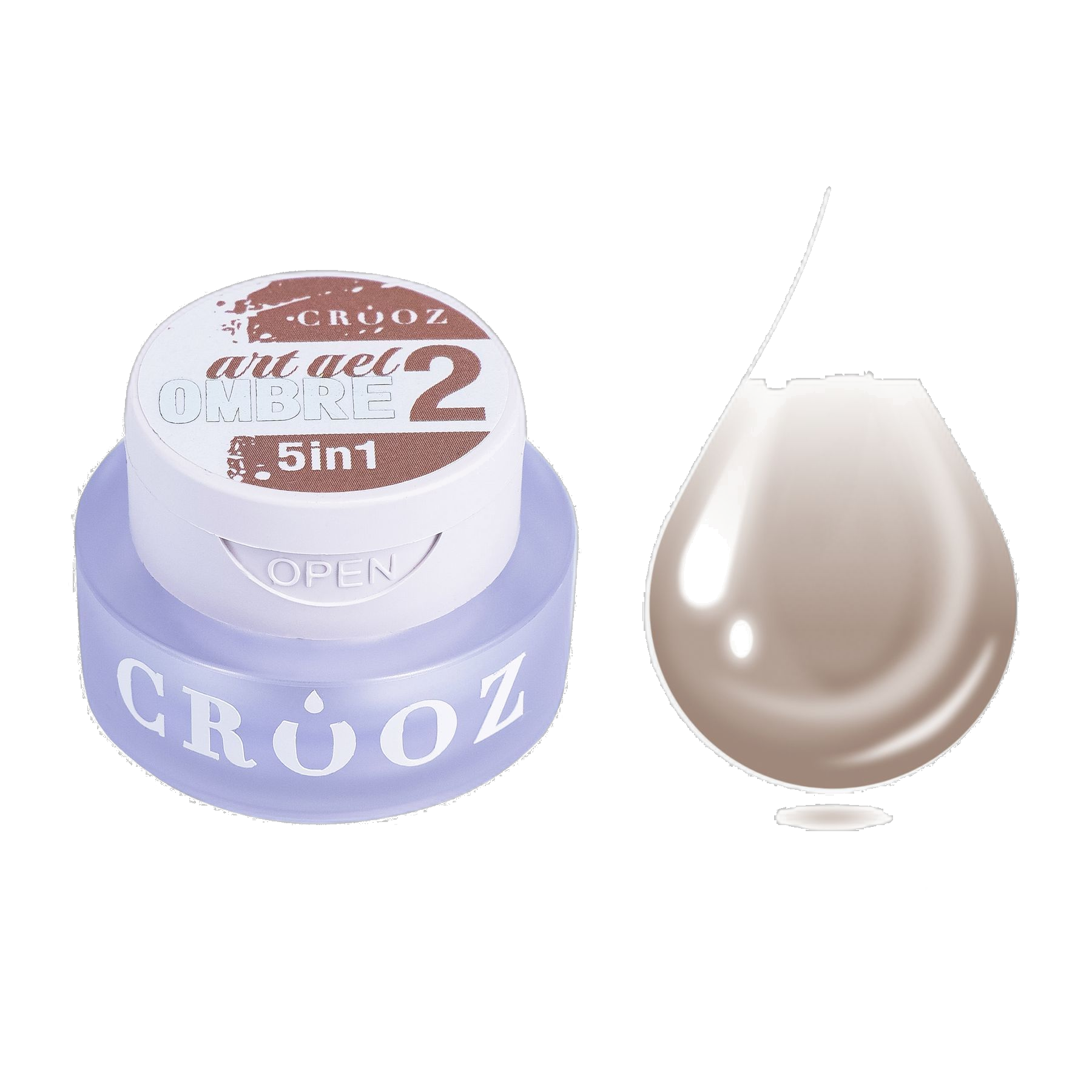 Crooz Art Gel Ombre №02 – бежево-молочна гель-фарба 5 в 1 для омбре, 3 мл