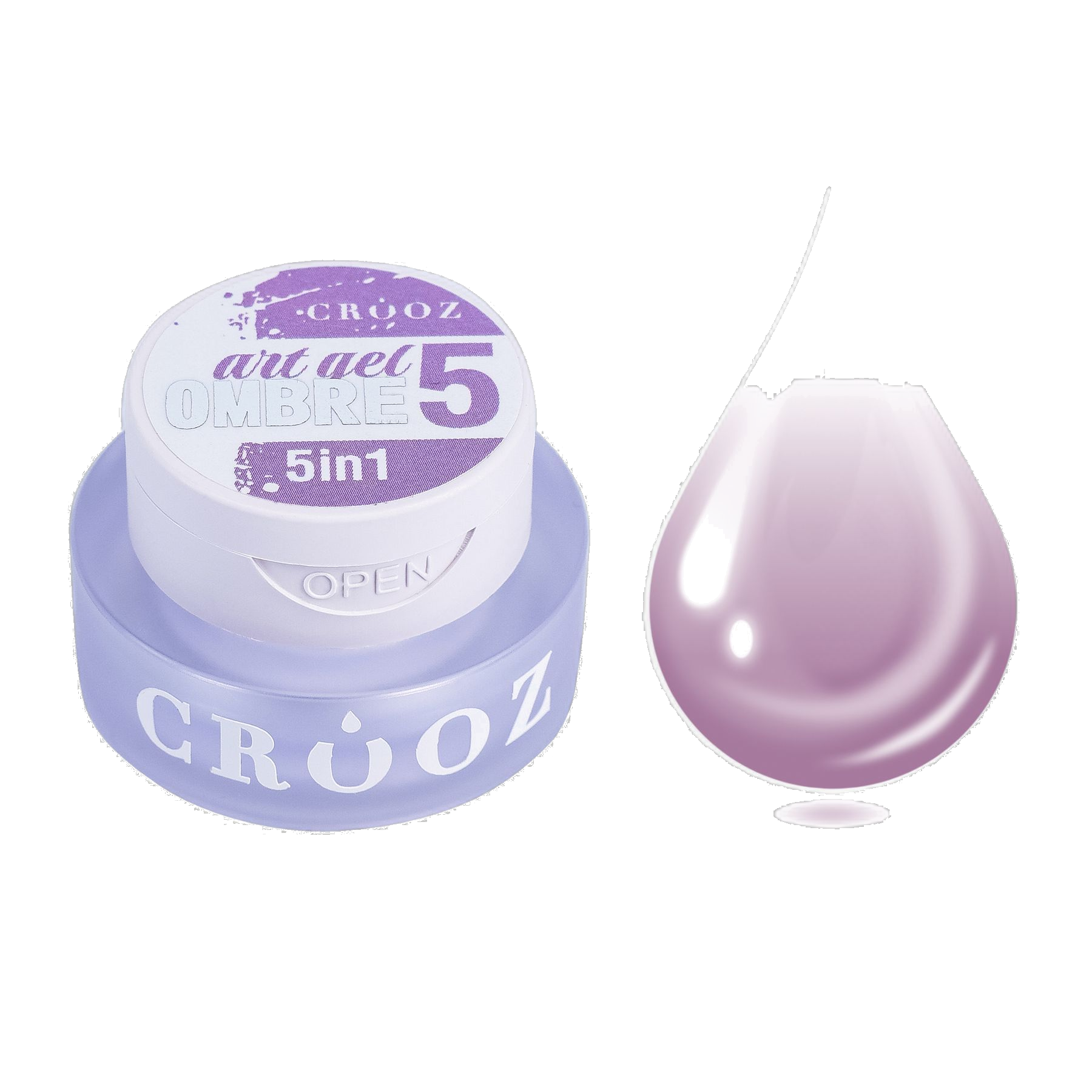 Crooz Art Gel Ombre №05 – світлий рожево-ліловий градієнт, гель-фарба 5 в 1, 3 мл