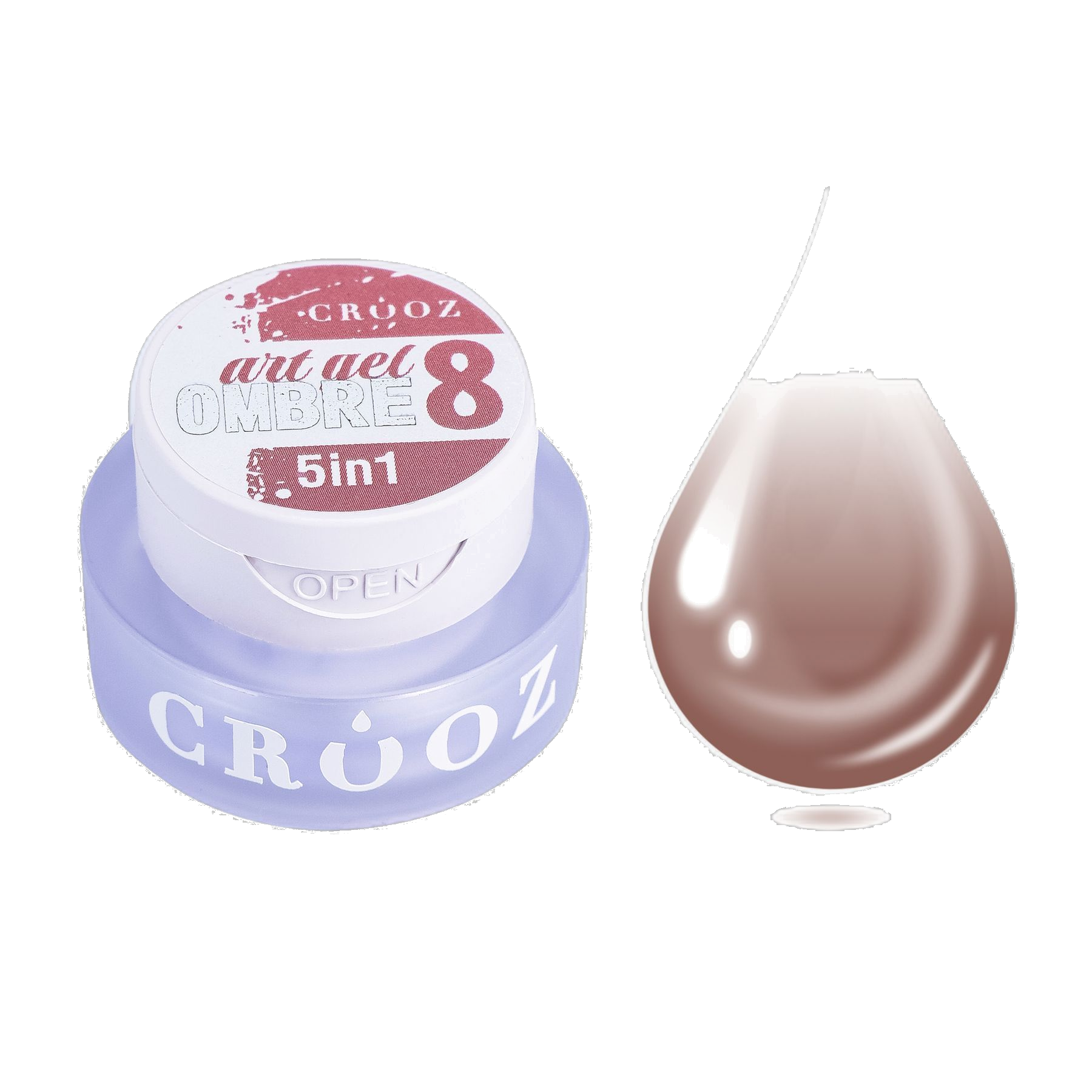Crooz Art Gel Ombre №08 – нюд з холодним підтоном, гель-фарба 5 в 1, 3 мл
