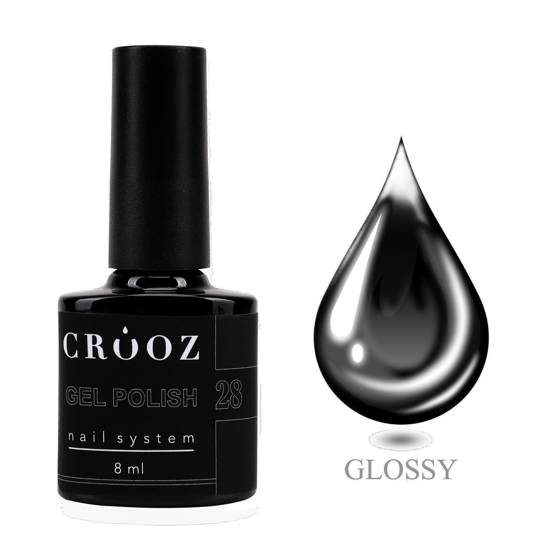 Купити чорний гель-лак Crooz №028 (8 мл) — ціна в Україні