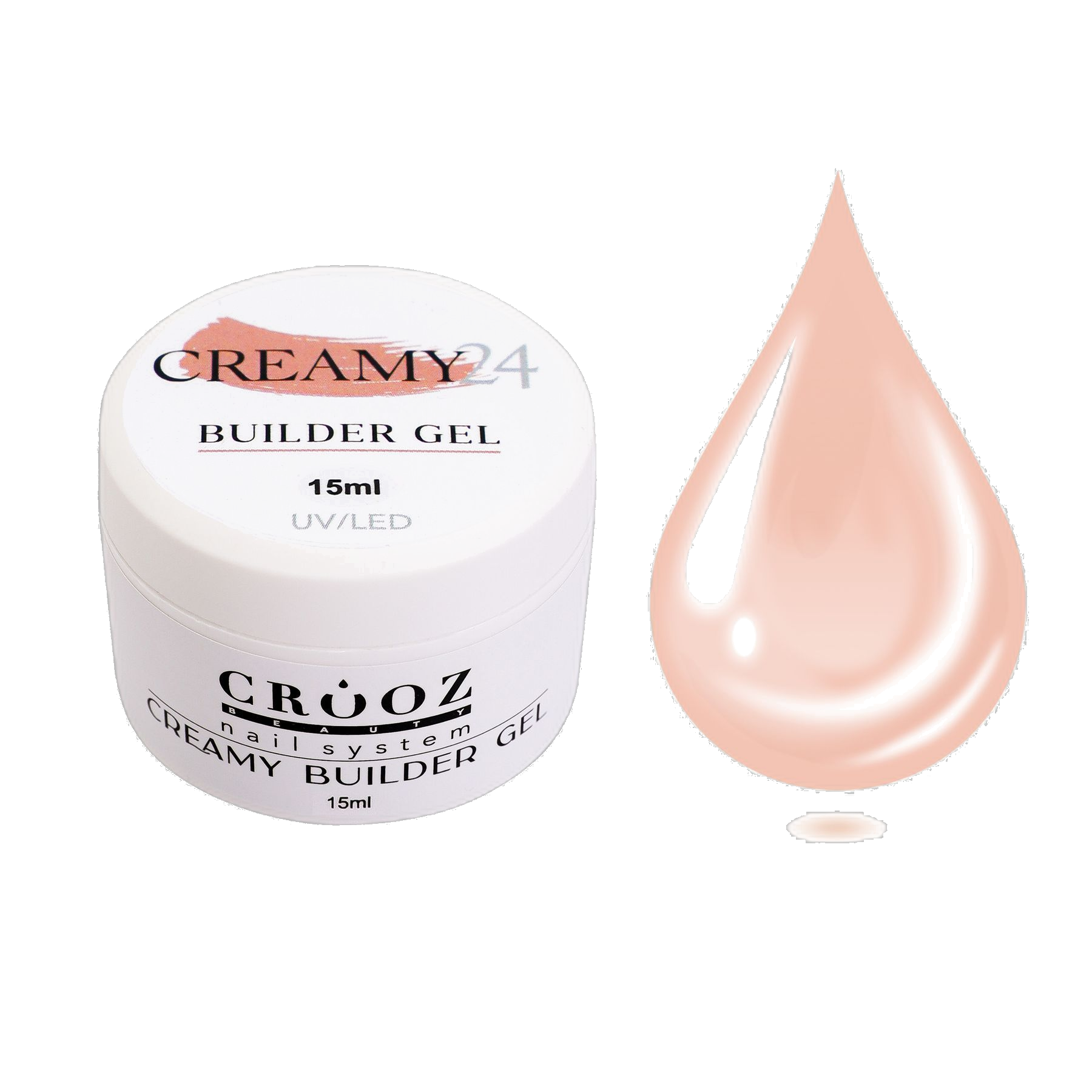 Crooz Creamy Builder Gel №24 — золотисто-бежевий гель для нарощування та моделювання нігтів 15 мл