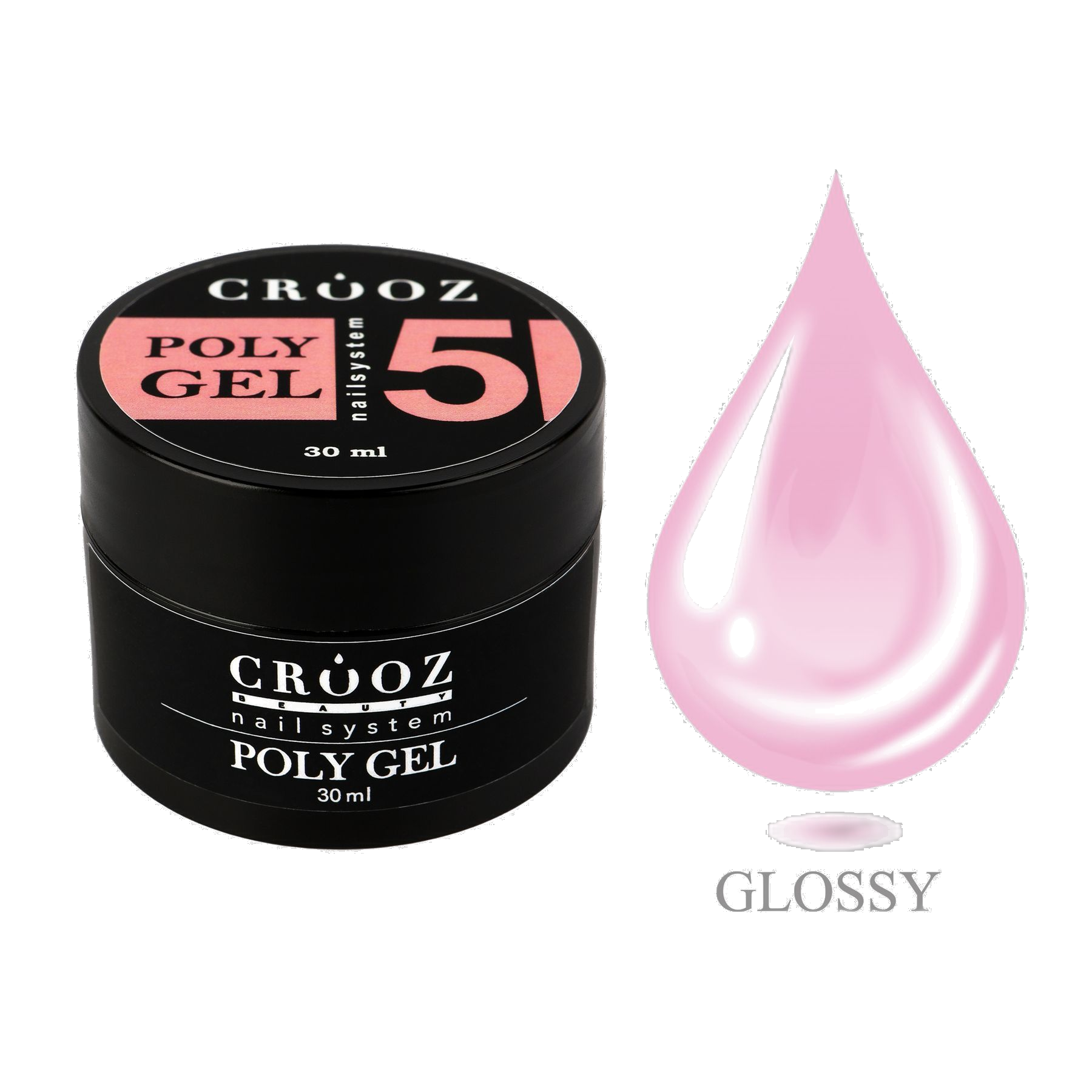 CROOZ Poly Gel №5 — рожевий полігель для професійного моделювання нігтів, 30 мл