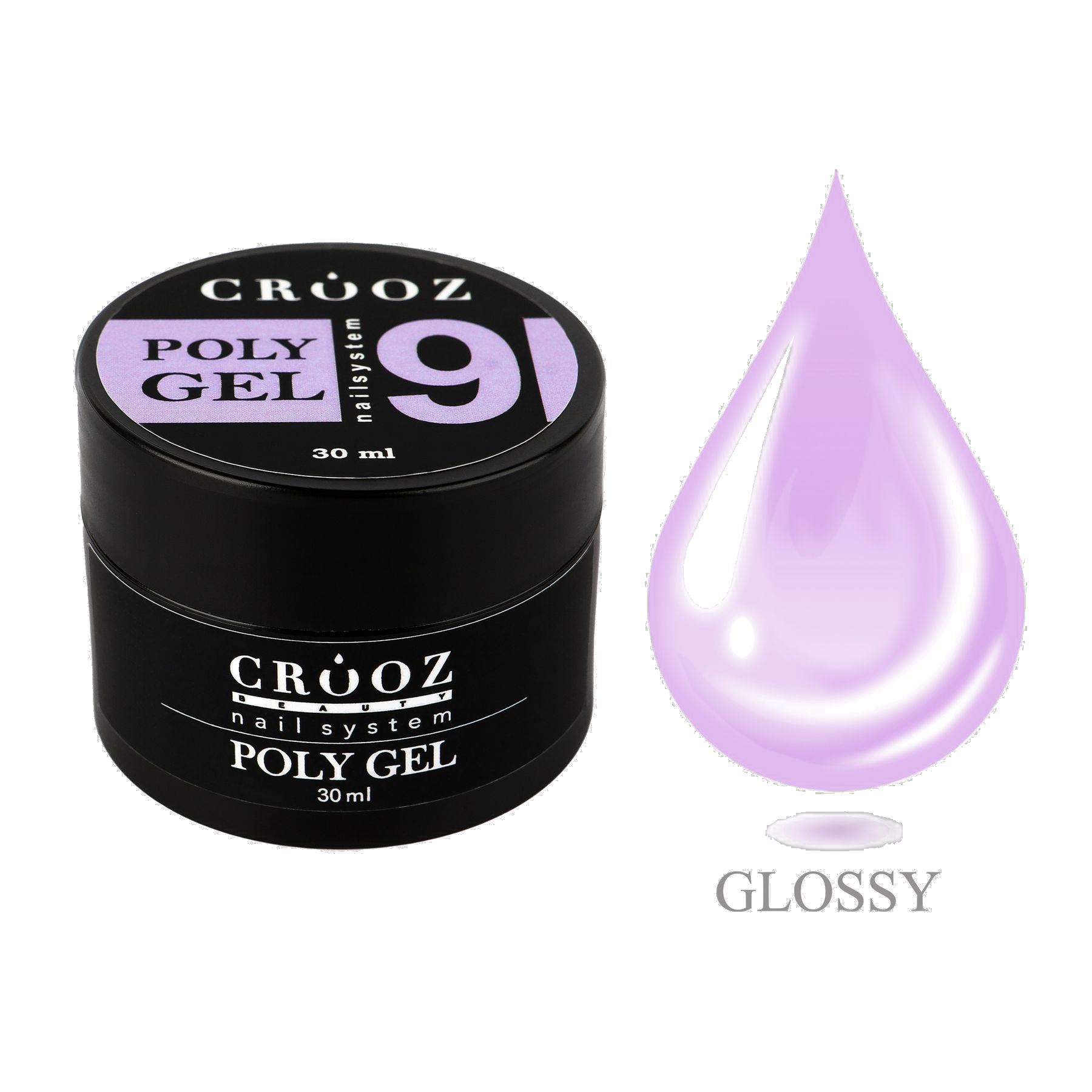 CROOZ Poly Gel №9 — ліловий полігель для професійного моделювання нігтів, 30 мл