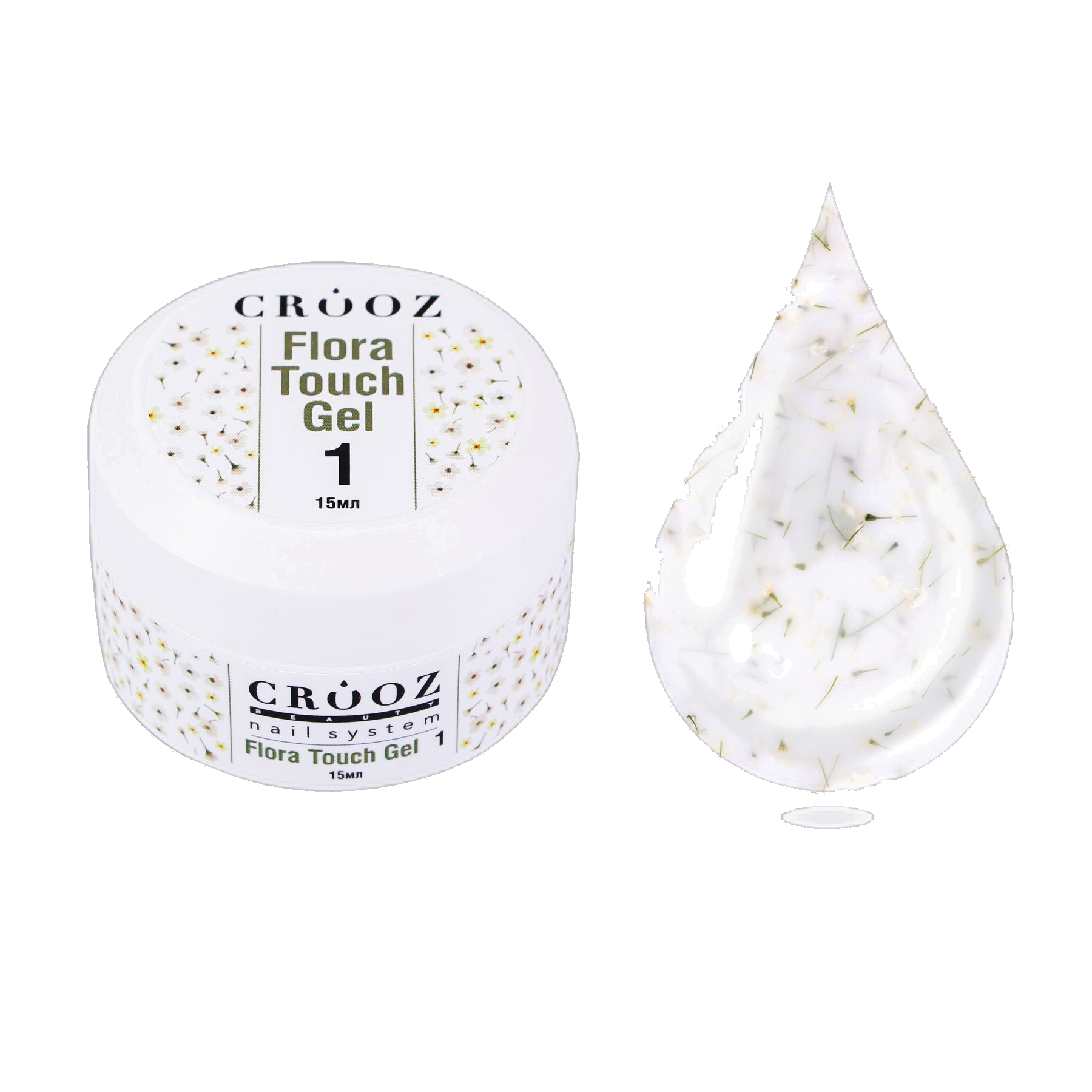 Купити молочний гель із зеленими сухоцвітами Crooz Flora Touch №01 — ціна