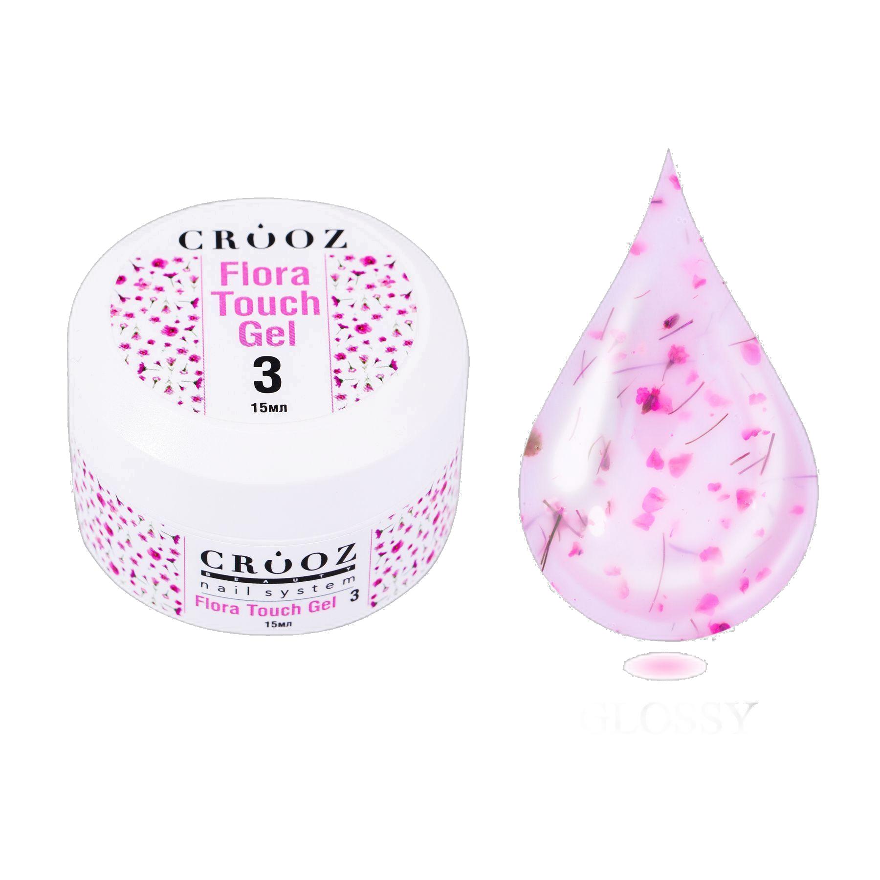 Купити молочний гель із рожевими сухоцвітами Crooz Flora Touch №03 — ціна
