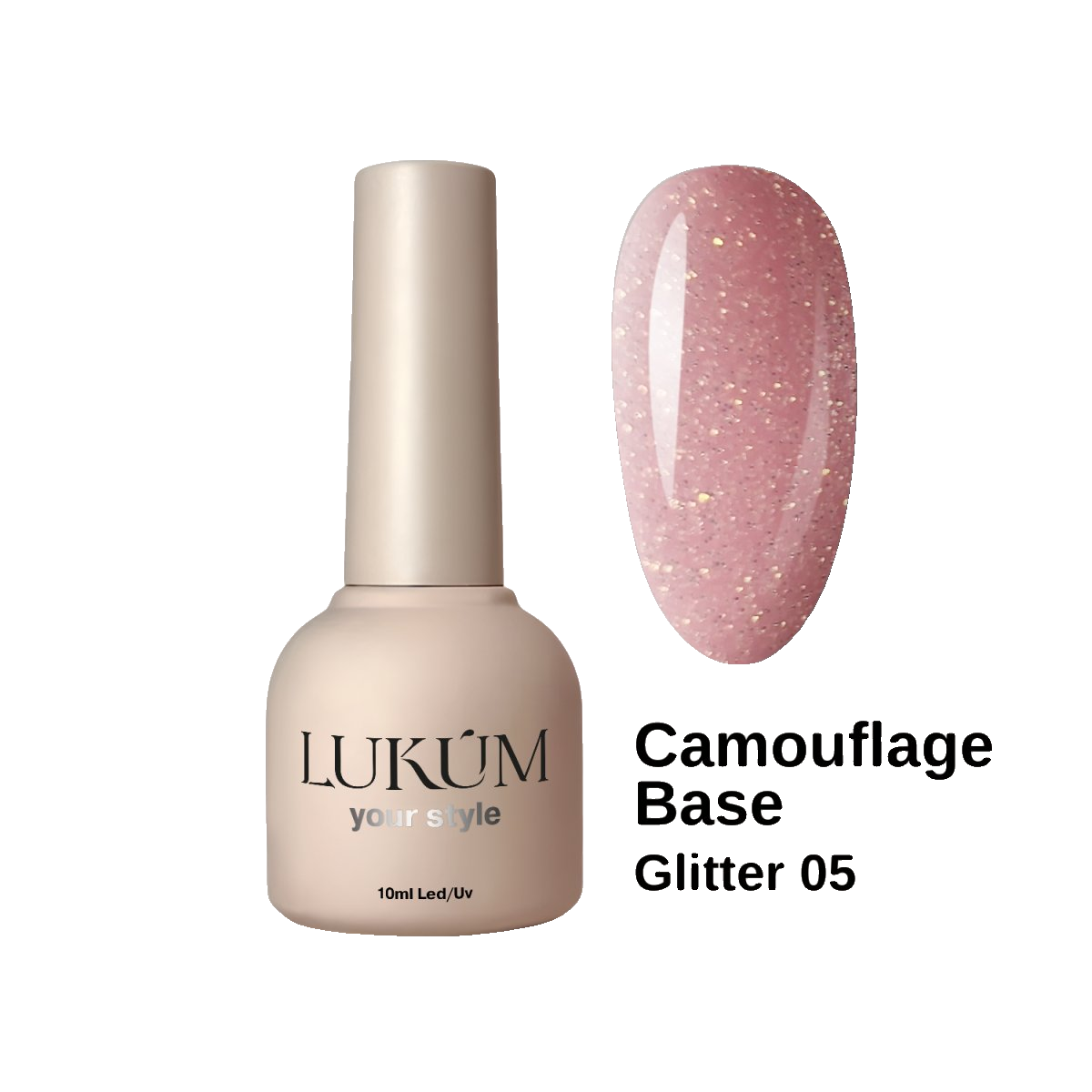 Lukum Glitter Cover Base 05, 30 ml