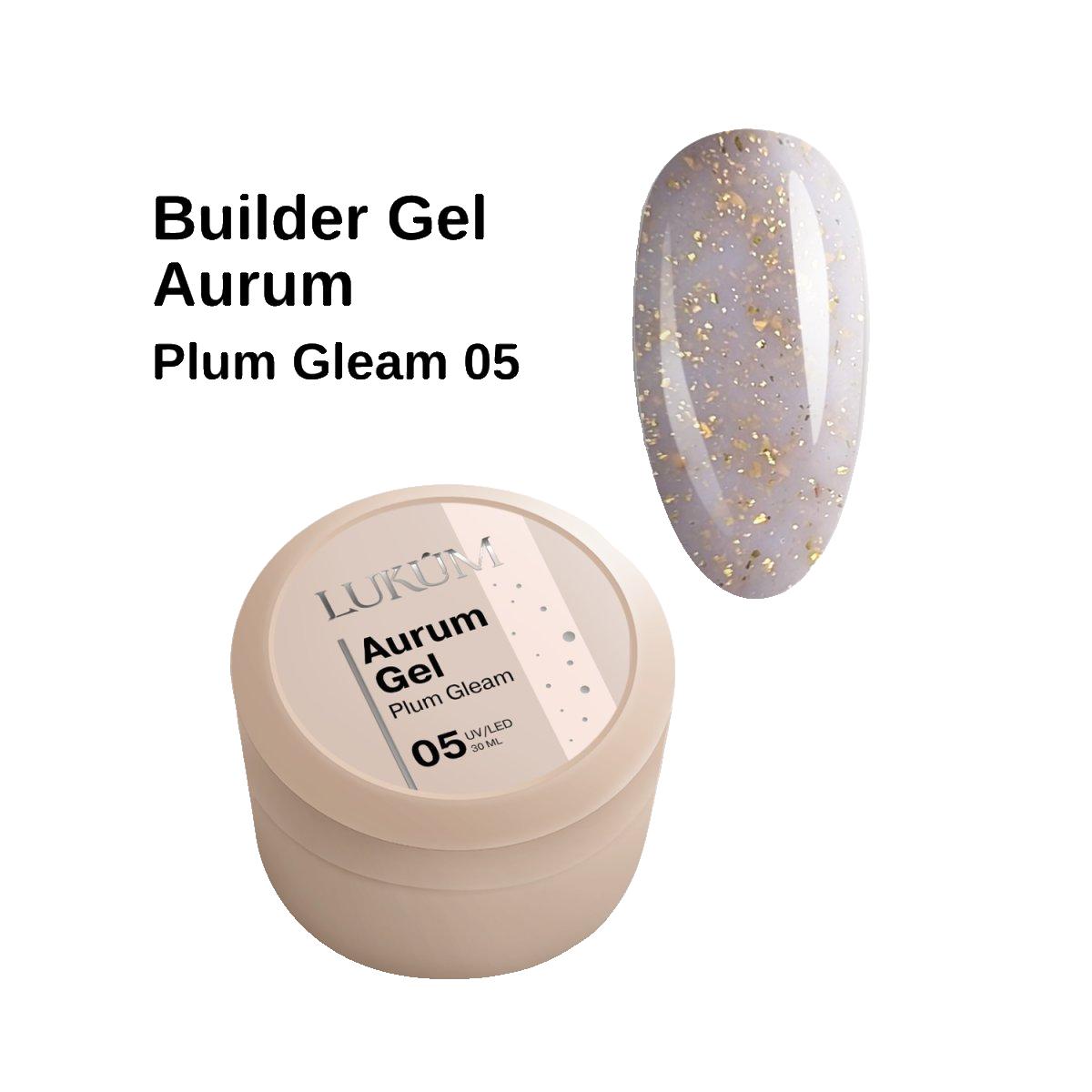 Lukum Aurum Builder Gel 05, 30 ml (Plum Gleam)