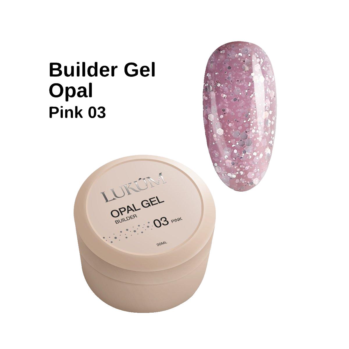 Lukum Opal Builder Gel 03, 15 ml (Pink)