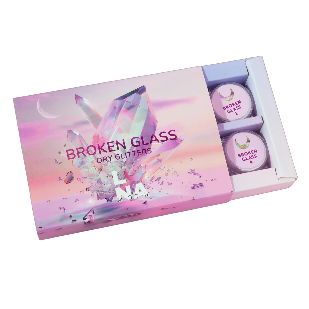 Комплект сухих блискіток для нігтів Broken Glass 6 штук