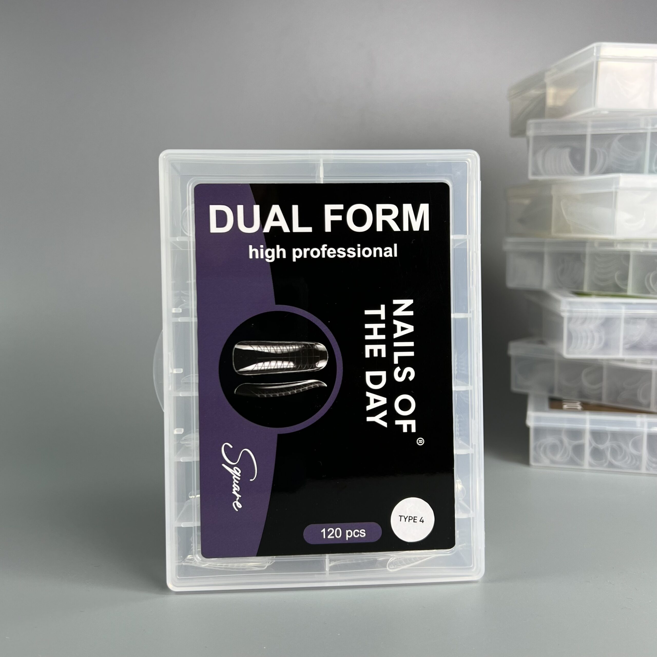 NAILSOFTHEDAY Dual Form Square (Type 4) — верхні форми скво квадрат для нігтів, 120 шт