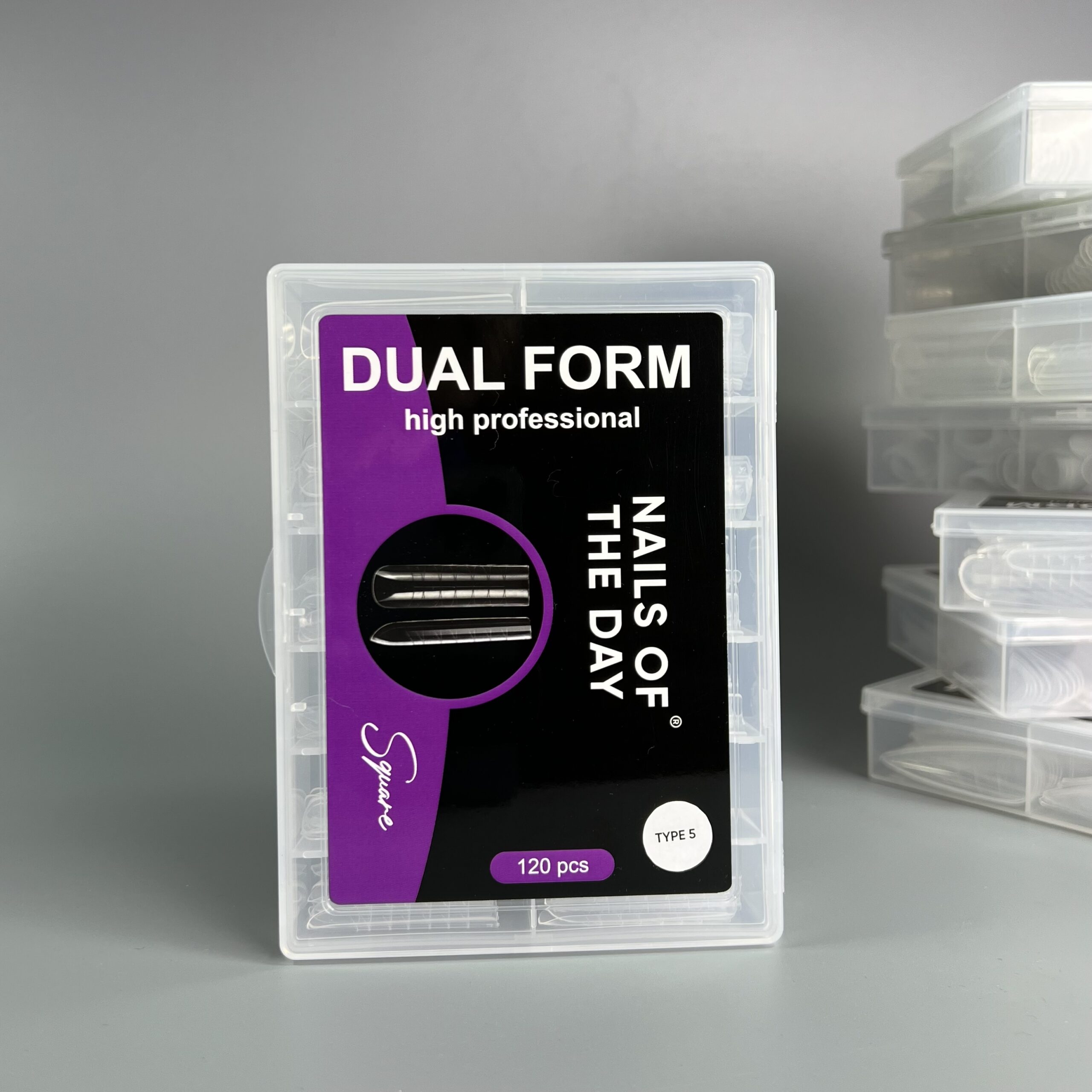 NAILSOFTHEDAY Dual Form Square (Type 5) — верхні форми квадрат для нігтів, 120 шт
