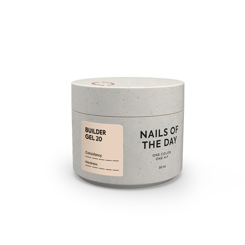 NAILSOFTHEDAY Builder Gel 20 — пісочний нюдовий гель для нарощування нігтів, 30 мл