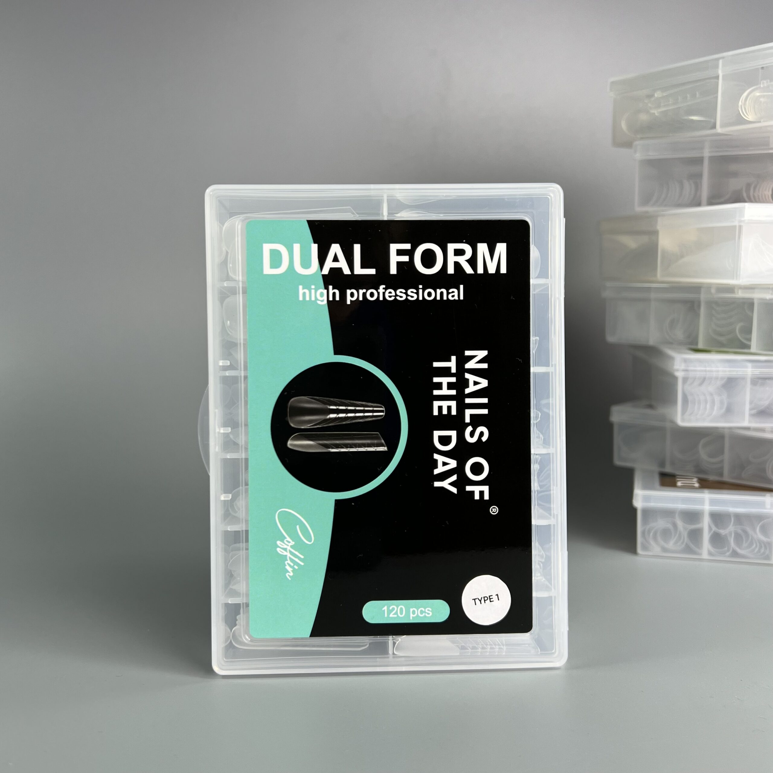 NAILSOFTHEDAY Dual Form Coffin (Type 1) — верхні форми сучасний мигдаль для нігтів, 120 шт