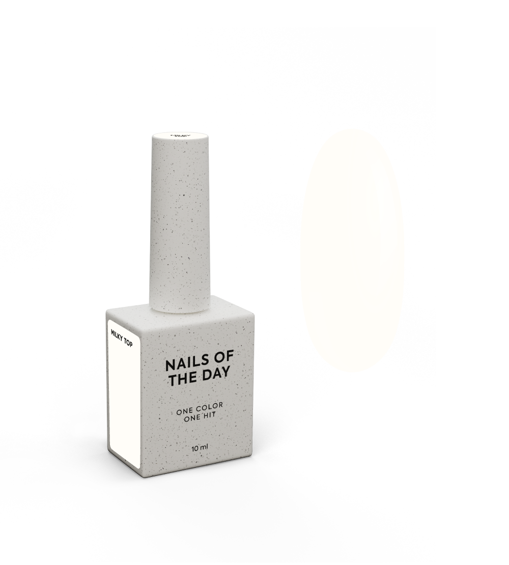 NAILSOFTHEDAY Milky top – ніжно-молочний топ без липкого шару для нігтів, 10 мл
