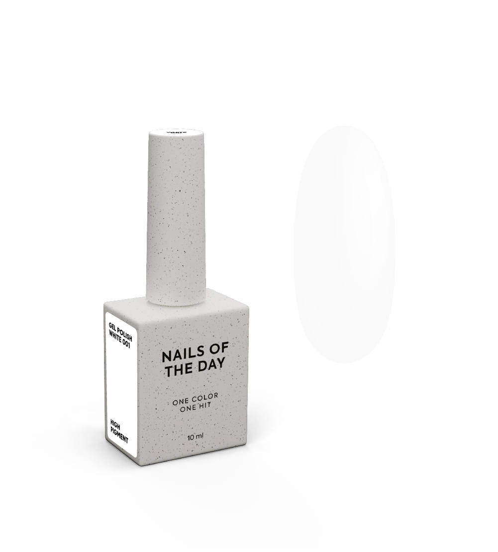 NAILSOFTHEDAY Gel Polish White — особливий класичний білий гель-лак, що перекривається в один шар, 10 мл