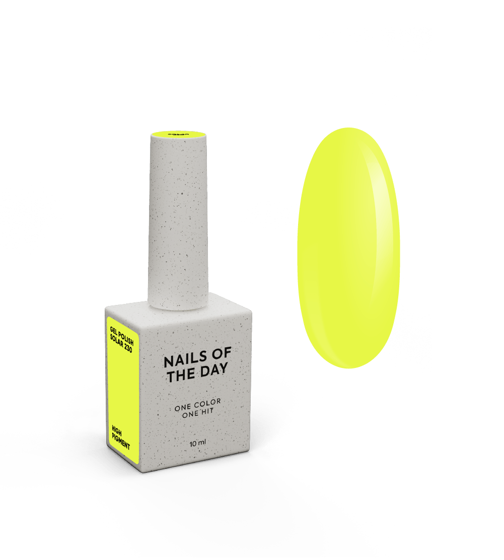 NAILSOFTHEDAY Gel Polish Solar 230 — неоново-жовтий гель-лак, 10 мл