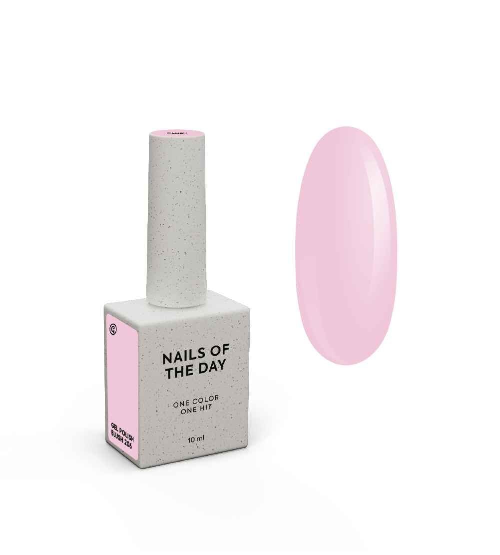 NAILSOFTHEDAY Gel polish Blush 206 — ніжно-рожевий гель-лак, 10 мл