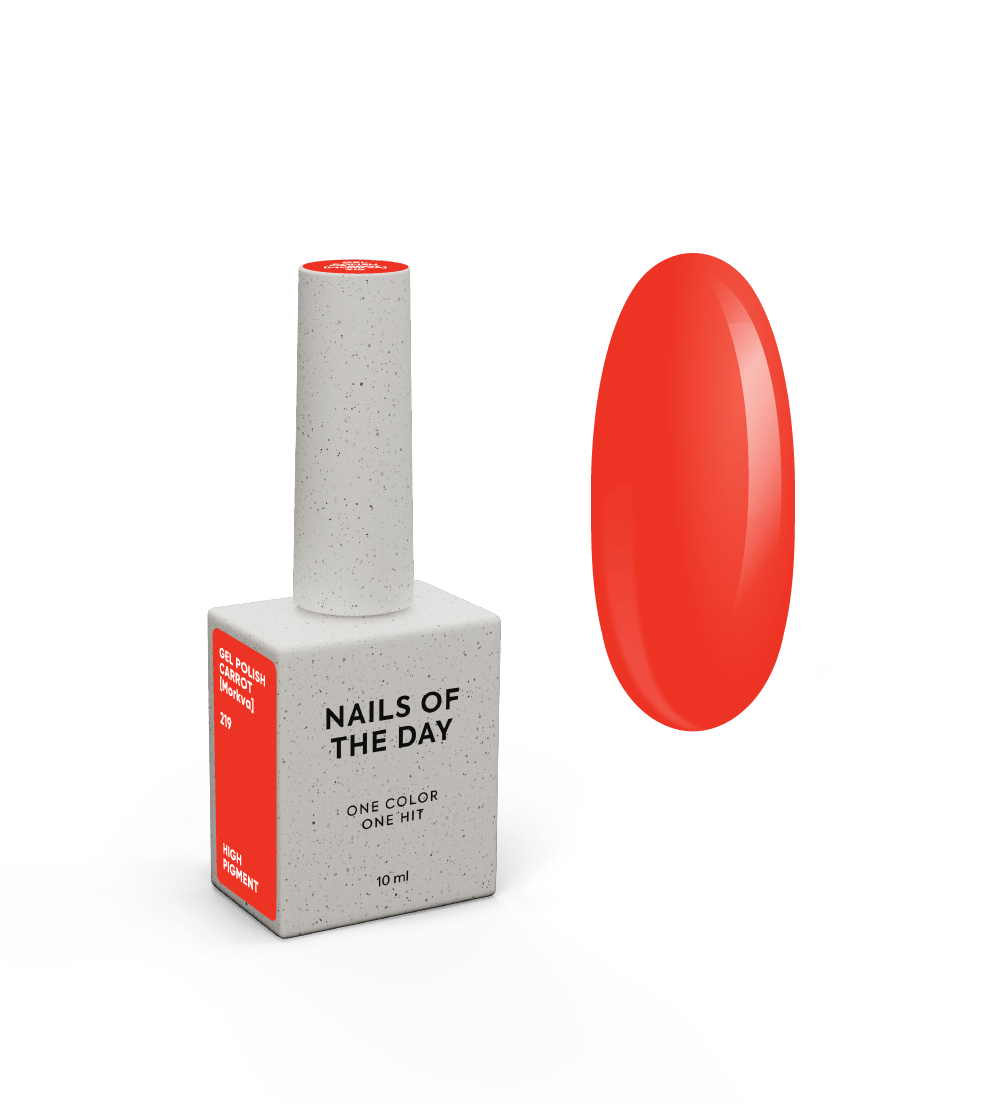NAILSOFTHEDAY Gel polish Carrot [Morkva] 219 — морквяно-помаранчевий гель-лак, 10 мл