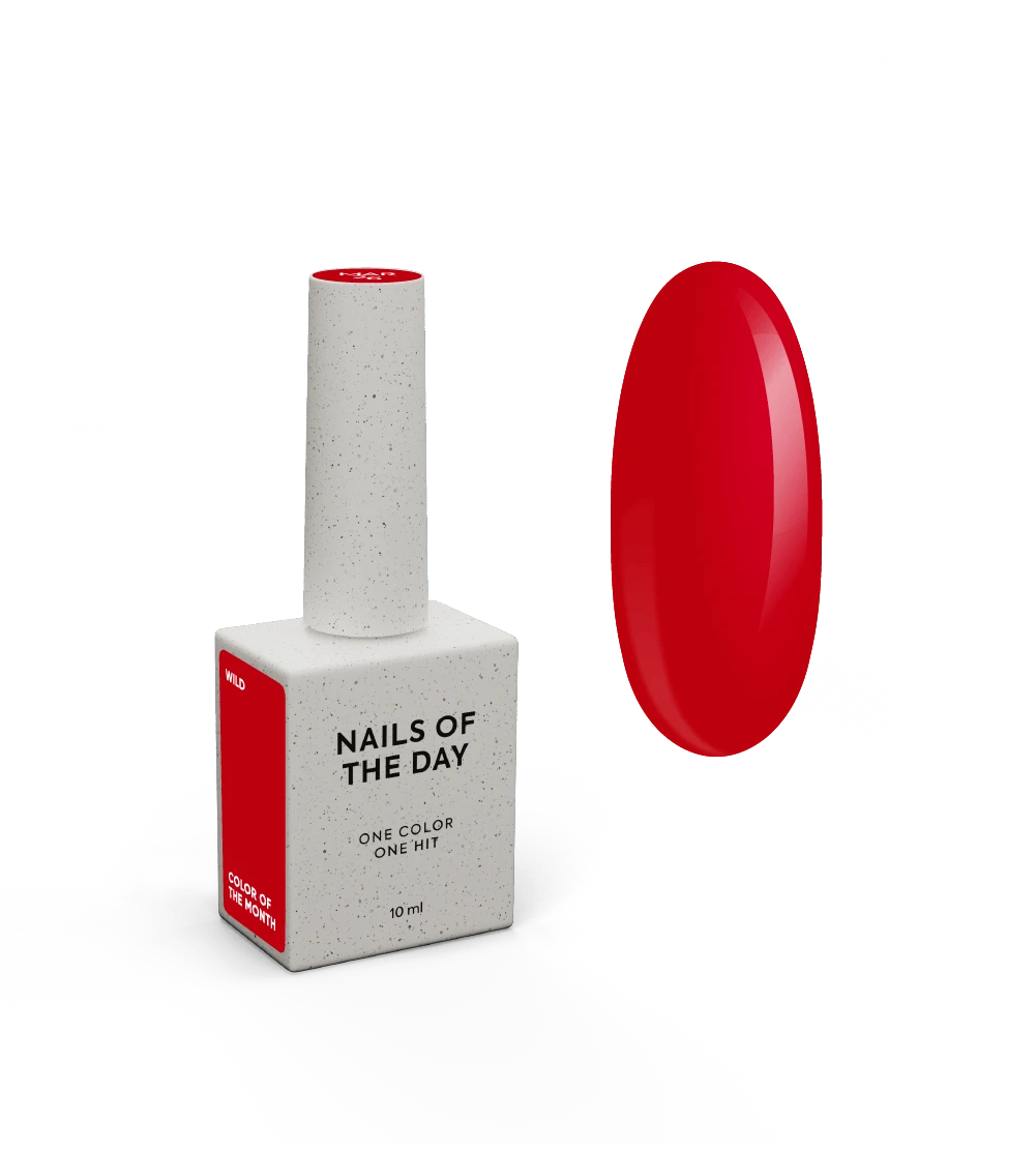NAILSOFTHEDAY Color of the Month March Wild — нестримний червоний гель-лак, перекриття в один шар, 10 мл