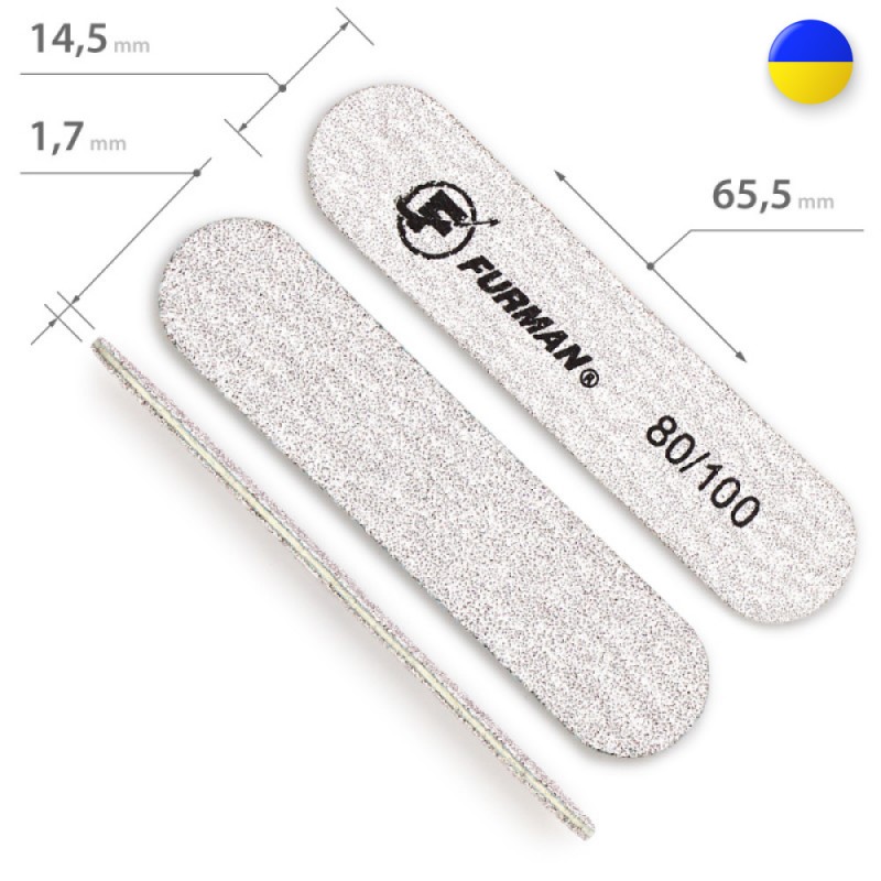 Міні-пилочка для нігтів 6,5x1,5 см 80/100