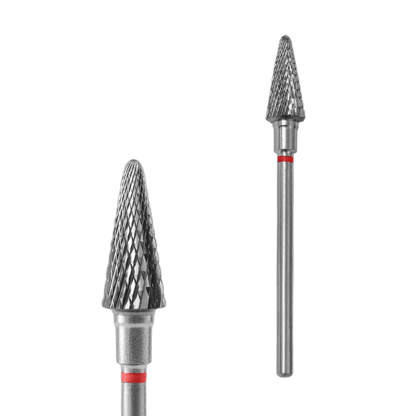 Карбідний біт для нігтів конус STALEKS PRO EXPERT 6 x 14 mm Тонкий (Червоний)