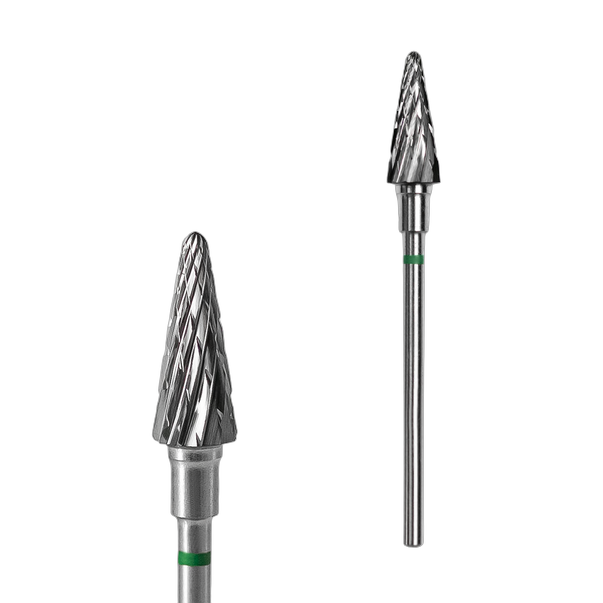 Карбідний біт для нігтів конус STALEKS PRO EXPERT 6 x 14 мм Грубий (Зелений)