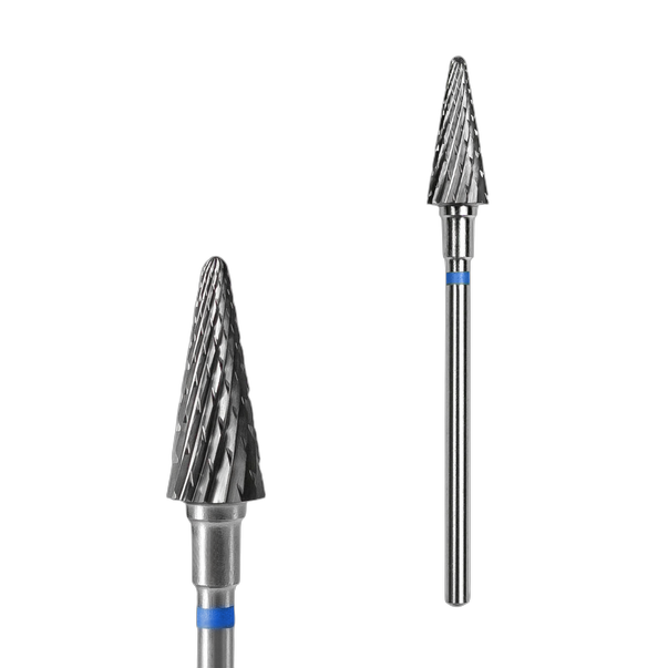 Карбідний біт для нігтів конус STALEKS PRO EXPERT 6 x 14 мм Середній (Синій)