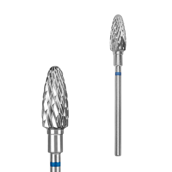 Карбідний біт для нігтів форма кукурудзи STALEKS PRO EXPERT 6 x 14 мм Середній (Синій)