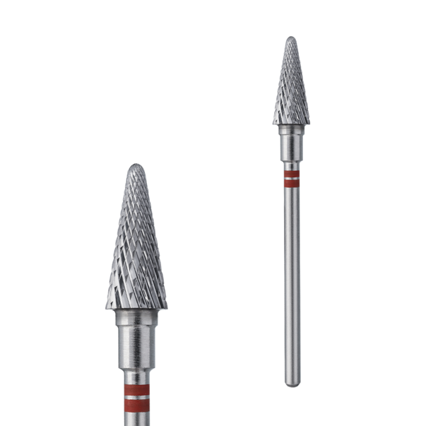 STALEKS PRO EXPERT карбідна фреза — конична форма, червоний (тонка) для лівші, 6 × 14 мм