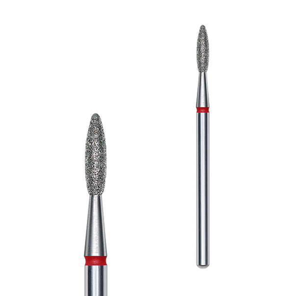 STALEKS PRO EXPERT Алмазна флейм фреза — Червоний (Тонка), 2.1 x 8 мм