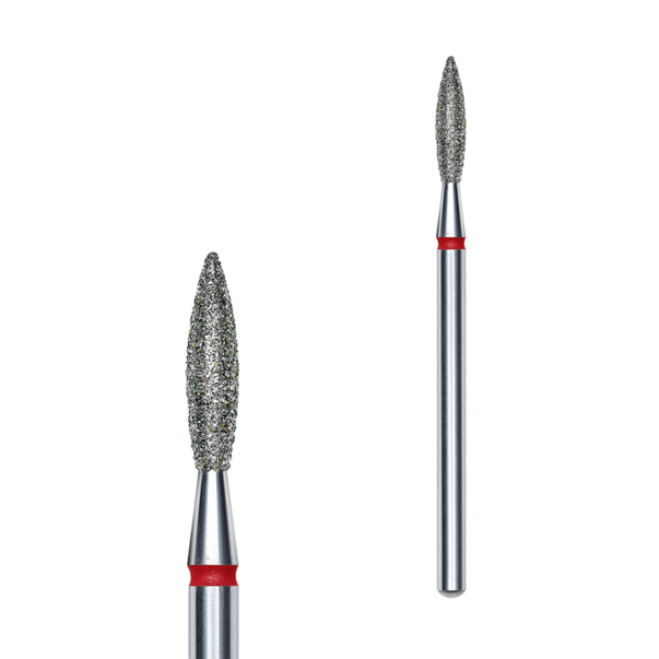 STALEKS PRO EXPERT Алмазна флейм фреза — Червоний (Тонка), 2.3 x 10 мм