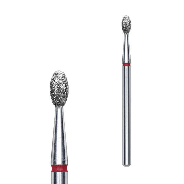 STALEKS PRO EXPERT Алмазна фреза — оливкова форма, червоний (тонка), 2.5 x 5 мм