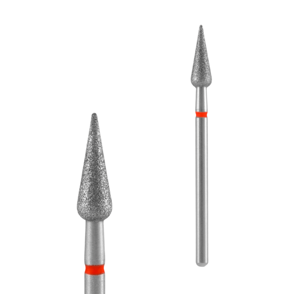 STALEKS PRO EXPERT алмазна гостра грушоподібна фреза — Червоний (Тонка), 4 × 12 mm