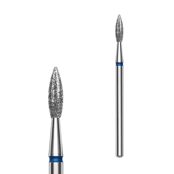 Фреза алмазна Пламя гостре STALEKS PRO EXPERT 2,3 х 8 мм синій