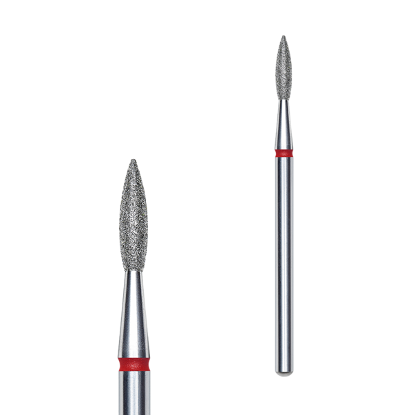 STALEKS PRO EXPERT Алмазний заострений палаючий фреза — Червоний (Тонка), 2.1 × 8 мм