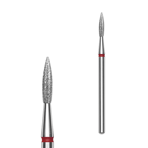 STALEKS PRO EXPERT Алмазний заострений вогняний фреза — Червоний (Тонка), 2.3 x 8 мм
