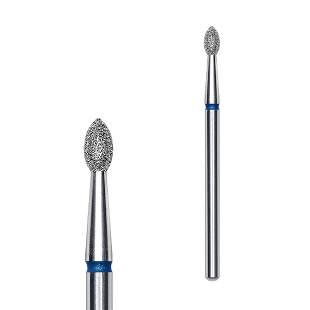 Фреза алмазна Почка гостра STALEKS PRO EXPERT 2,5 х 4,5 мм синій