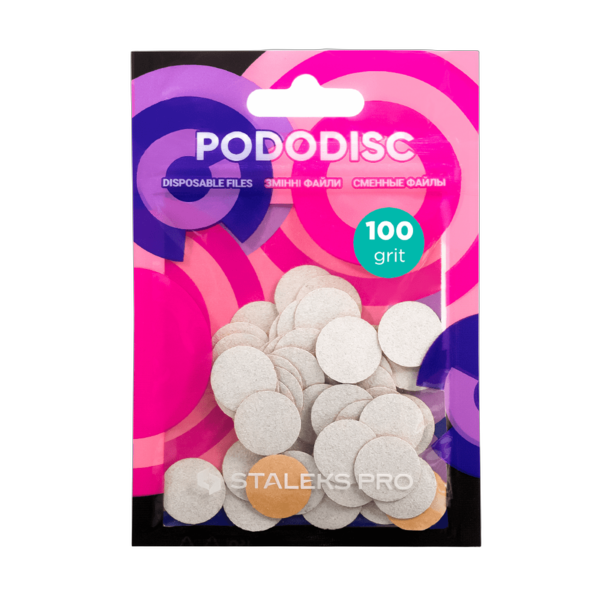 Змінні файли білі для педикюрного диска 100 грит STALEKS PRO EXPERT PODODISC S 50 шт
