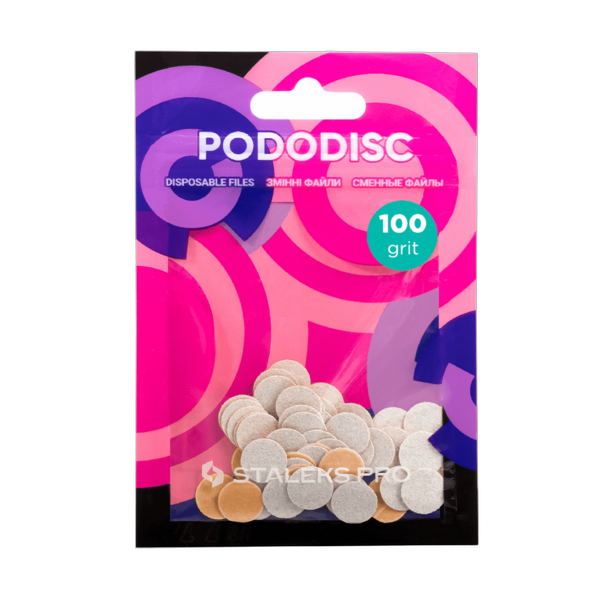 Змінні файли білі для педикюрного диска 100 грит STALEKS PRO EXPERT PODODISC ХS 50 шт