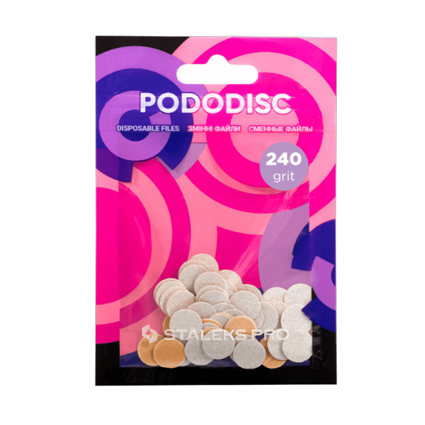 Змінні файли білі для педикюрного диска 240 грит STALEKS PRO EXPERT PODODISC XS 50 шт